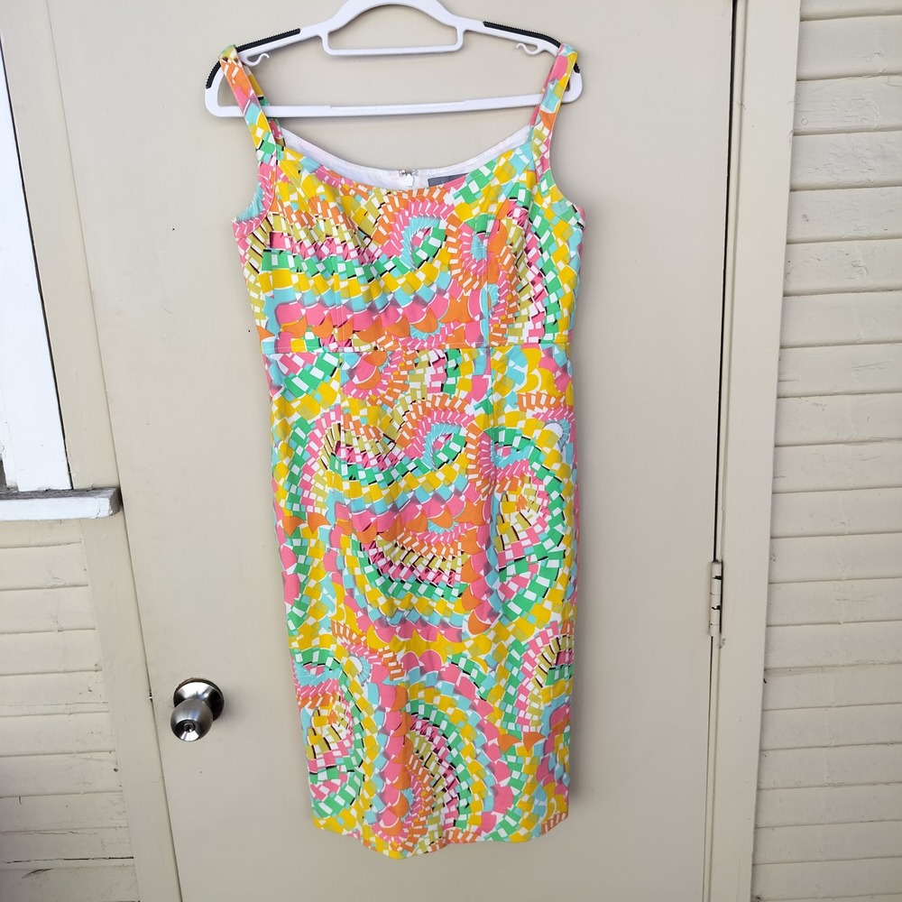 ECCOCI Colorful Floral Print Sleeveless Sheath Dress Vibrant Colorful Maximalist